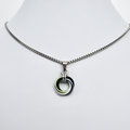 Agender pride pendant necklace, chainmail love knot, agender pride jewelry