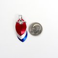 Red, white and blue pendant, American patriotic jewelry, chainmail scales