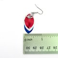 Red, white and blue chainmail scales earrings, USA patriotic pride