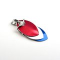 Red, white and blue pendant, American patriotic jewelry, chainmail scales