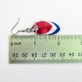 Red, white and blue chainmail scales earrings, USA patriotic pride