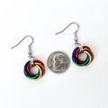 Rainbow gay pride earrings, love knot chainmail jewelry, LGBTQ pride