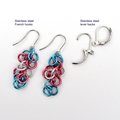 Trans pride earrings, chainmail shaggy loops weave, LGBTQ jewelry
