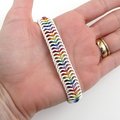 LGBT bracelet, gay pride bracelet, rainbow jewelry, stretchy chainmail bracelet