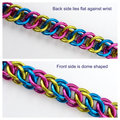 Pansexual pride flag bracelet, chainmail half Persian 3 in 1, handmade LGBTQ jewelry