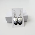 Black, gray and silver aluminum chainmail scales earrings