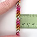 Lesbian pride chainmail bracelet, half Persian 3 in 1 weave, LGBTQ pride month jewelry gifts