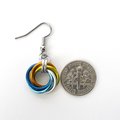 Aroace pride earrings, LGBTQIA chainmail love knot jewelry, aromantic asexual gifts