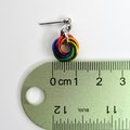 Tiny gay pride earrings, rainbow mini love knot chainmail jewelry, LGBTQ pride