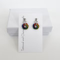 Tiny gay pride earrings, rainbow mini love knot chainmail jewelry, LGBTQ pride