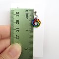 Tiny gay pride earrings, rainbow mini love knot chainmail jewelry, LGBTQ pride
