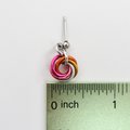 Tiny lesbian pride earrings, mini love knot chainmail jewelry, 5 color sunset pride flag