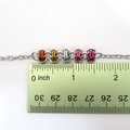 Lesbian pride anklet, chainmail barrel weave, LGBTQ sunset flag jewelry gifts, anodized aluminum and stainless steel