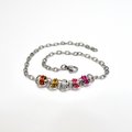 Lesbian pride anklet, chainmail barrel weave, LGBTQ sunset flag jewelry gifts, anodized aluminum and stainless steel