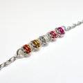 Lesbian pride anklet, chainmail barrel weave, LGBTQ sunset flag jewelry gifts, anodized aluminum and stainless steel