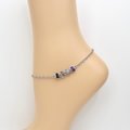 Asexual pride anklet, chainmail barrel weave, subtle ace flag jewelry 