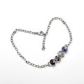 Asexual pride anklet, chainmail barrel weave, subtle ace flag jewelry 