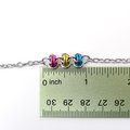 Pansexual pride anklet, chainmail barrel weave, subtle LGBTQIA jewelry gifts