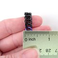 Progress pride flag bracelet, stretchy chainmail half Persian 3 in 1 weave, discreet LGBTQIA jewelry