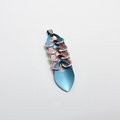 Transgender Pride Pendant Necklace, 5 stripe flag, handmade scalemail jewelry in pastel blue, pink & white- LGBTQ+ pride gift