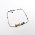AroAce pride anklet, chainmail barrel weave, LGBTQIA jewelry, anodized aluminum and stainless steel