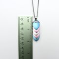 Transgender Pride Pendant Necklace, 5 stripe flag, handmade scalemail jewelry in pastel blue, pink & white- LGBTQ+ pride gift