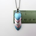 Transgender Pride Pendant Necklace, 5 stripe flag, handmade scalemail jewelry in pastel blue, pink & white- LGBTQ+ pride gift