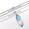 Transgender Pride Pendant Necklace, 5 stripe flag, handmade scalemail jewelry in pastel blue, pink & white- LGBTQ+ pride gift