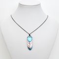 Transgender Pride Pendant Necklace, 5 stripe flag, handmade scalemail jewelry in pastel blue, pink & white- LGBTQ+ pride gift