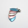 Transgender Pride Pendant Necklace, 5 stripe flag, handmade scalemail jewelry in pastel blue, pink & white- LGBTQ+ pride gift