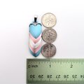 Transgender Pride Pendant Necklace, 5 stripe flag, handmade scalemail jewelry in pastel blue, pink & white- LGBTQ+ pride gift