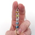 AroAce pride anklet, chainmail barrel weave, LGBTQIA jewelry, anodized aluminum and stainless steel