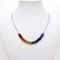 Gay pride necklace, rainbow chainmail byzantine weave LGBTQ+ jewelry, choose your length