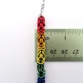 Gay pride necklace, rainbow chainmail byzantine weave LGBTQ+ jewelry, choose your length