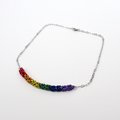 Gay pride necklace, rainbow chainmail byzantine weave LGBTQ+ jewelry, choose your length