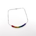 Gay pride necklace, rainbow chainmail byzantine weave LGBTQ+ jewelry, choose your length