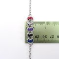 Genderfluid pride anklet - handmade chainmail barrel weave and stainless steel cable chain, LGBTQ+ adjustable ankle jewelry