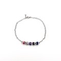 Genderfluid pride anklet - handmade chainmail barrel weave and stainless steel cable chain, LGBTQ+ adjustable ankle jewelry