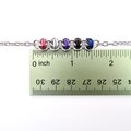 Genderfluid pride anklet - handmade chainmail barrel weave and stainless steel cable chain, LGBTQ+ adjustable ankle jewelry