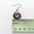 Handmade Progress Pride earrings, small love knot rainbow LGBTQ+ chainmail jewelry, inclusive pride gift