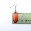Autumn leaf earrings, chainmail scale fall jewelry in orange and black, Halloween accessories