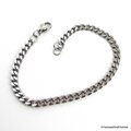 Stainless steel chain bracelet, 4mm curb chain jewelry