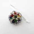 Gay pride ball ornament, rainbow chainmail LGBTQ holiday decoration - handmade