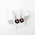 Orange & black knot earrings, handmade chainmail Halloween jewelry