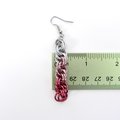 Pink Ombre Earrings, Handmade Chainmail Spiral Weave Jewelry, Lightweight Aluminum