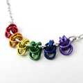 Rainbow Gay Pride Scalloped Necklace - Handmade Anodized Aluminum LGBTQ Jewelry