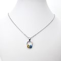 Minimalist Aroace Pride Pendant with Floating Rings in Orange, Yellow, White, Light Blue & Blue - Handmade LGBTQ+ Jewelry