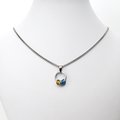 Minimalist Aroace Pride Pendant with Floating Rings in Orange, Yellow, White, Light Blue & Blue - Handmade LGBTQ+ Jewelry