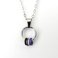 Minimalist Asexual Pride Pendant with Floating Rings in Ace Flag Colors - Handmade LGBTQ+ Jewelry
