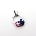 Minimalist Genderfluid Pride Pendant with Pink, White, Purple, Black & Blue Floating Rings - Handmade LGBTQ+ Jewelry